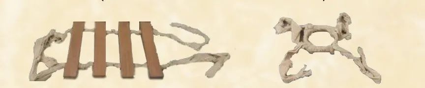 清代腰柱（左）和清代抱膝器（右）